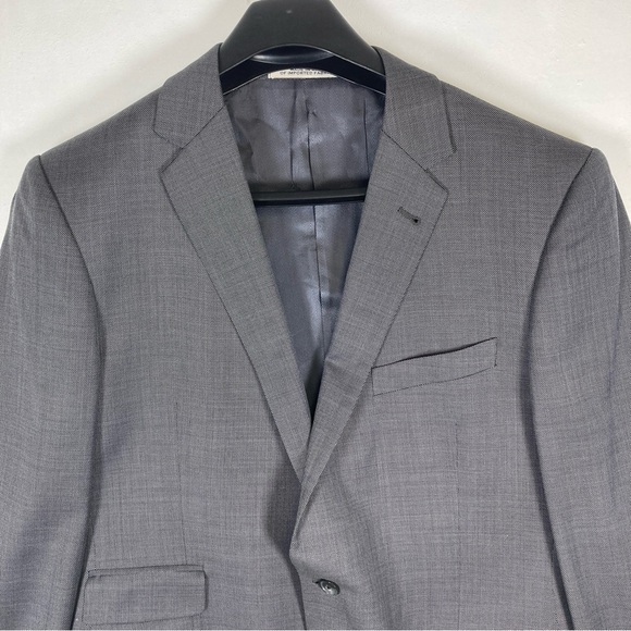 Joseph Abboud Tollegno 1900 Wool Extreme Slim Fit Black Blazer Coat USA 44L - Picture 8 of 16